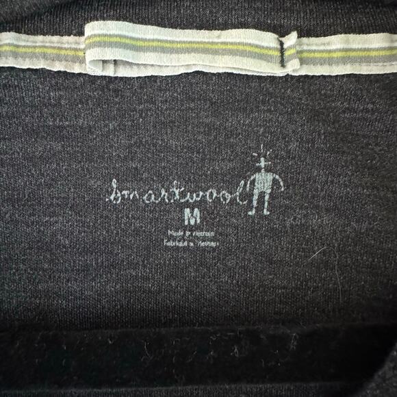 SMARTWOOL Base Layer MED Quarter Zip Merino Wool Top Pullover Contrasting Zipper - Picture 9 of 12